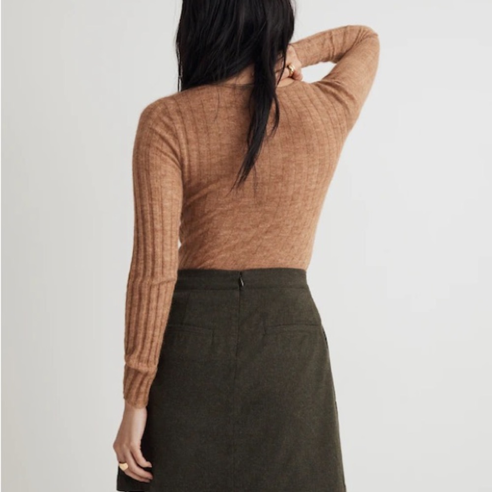 Madewell Dark Olive Mini Skirt - Picture 3 of 5